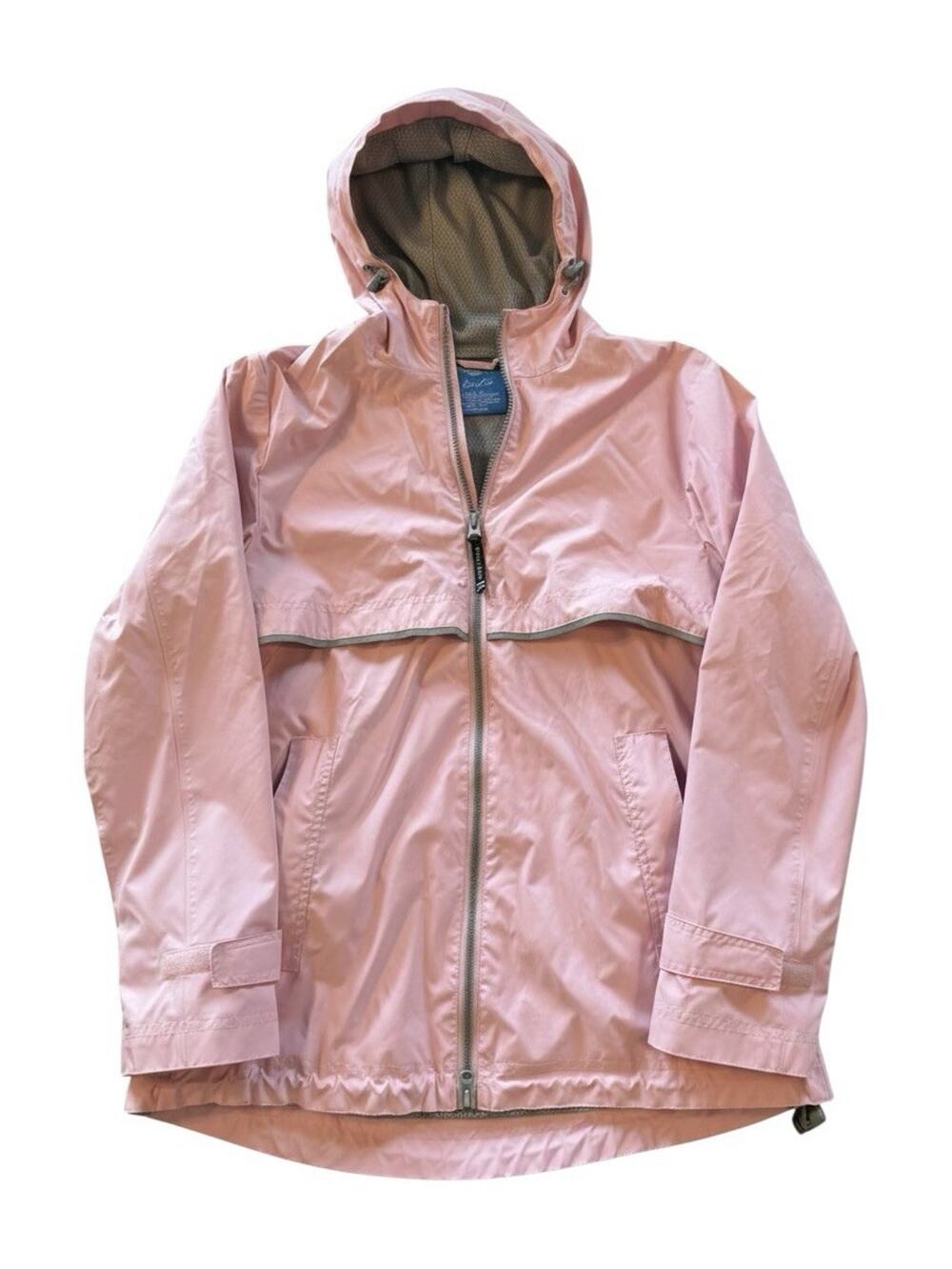 Charles River Apparel For Her Women’s Pink Hooded Full Zip Rain Coat Jacket S